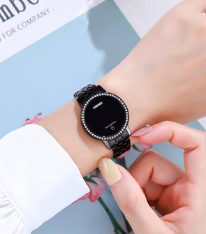 SKMEI 1669 Digital LED Touch Women Watch Diamond Waterproof Ladies Wristwatches