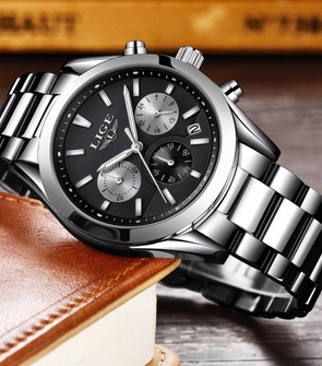 LIGE 9872 MENS TOP BRAND LUXURY FASHION BUSINESS QUARTZ WATERPROOF FULL STEEL