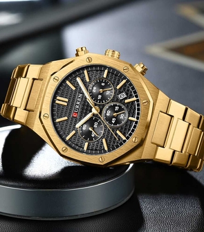 CURREN 8440 Quartz Wristwatches for Men Fashion Casual Stainless Steel Braclete Watches with Luminous Hands