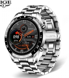 LIGE 0189 NEW LUXURY BRAND MENS WATCHES STEEL BAND FITNESS WATCH HEART RATE BLOOD PRESSURE ACTIVITY TRACKER SMART WATCH FOR MEN